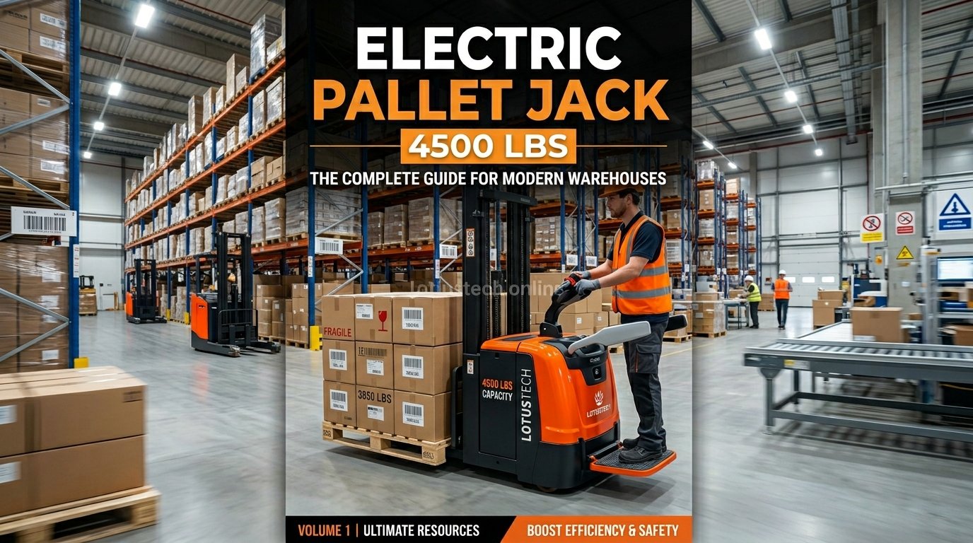 Electric pallet jack 4500 lbs capacity used in warehouse material handling and logistics operations