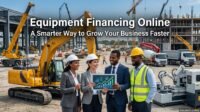 Business owner using equipment financing online to purchase heavy machinery and grow operations faster